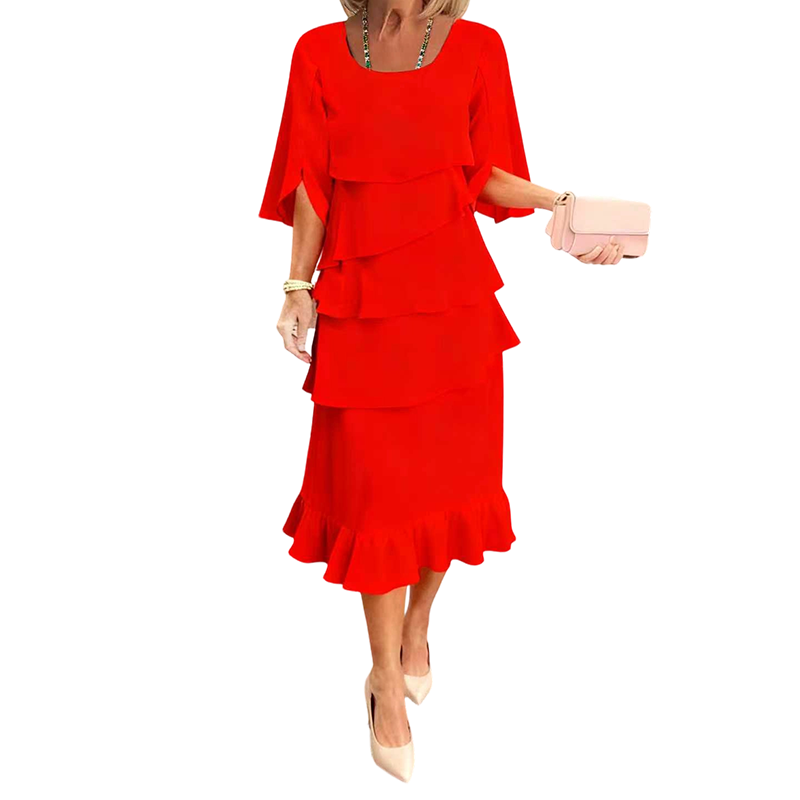 Elegant Tiered Ruffle Sleeve Dress💃✨Effortlessly Unleash Your Charm