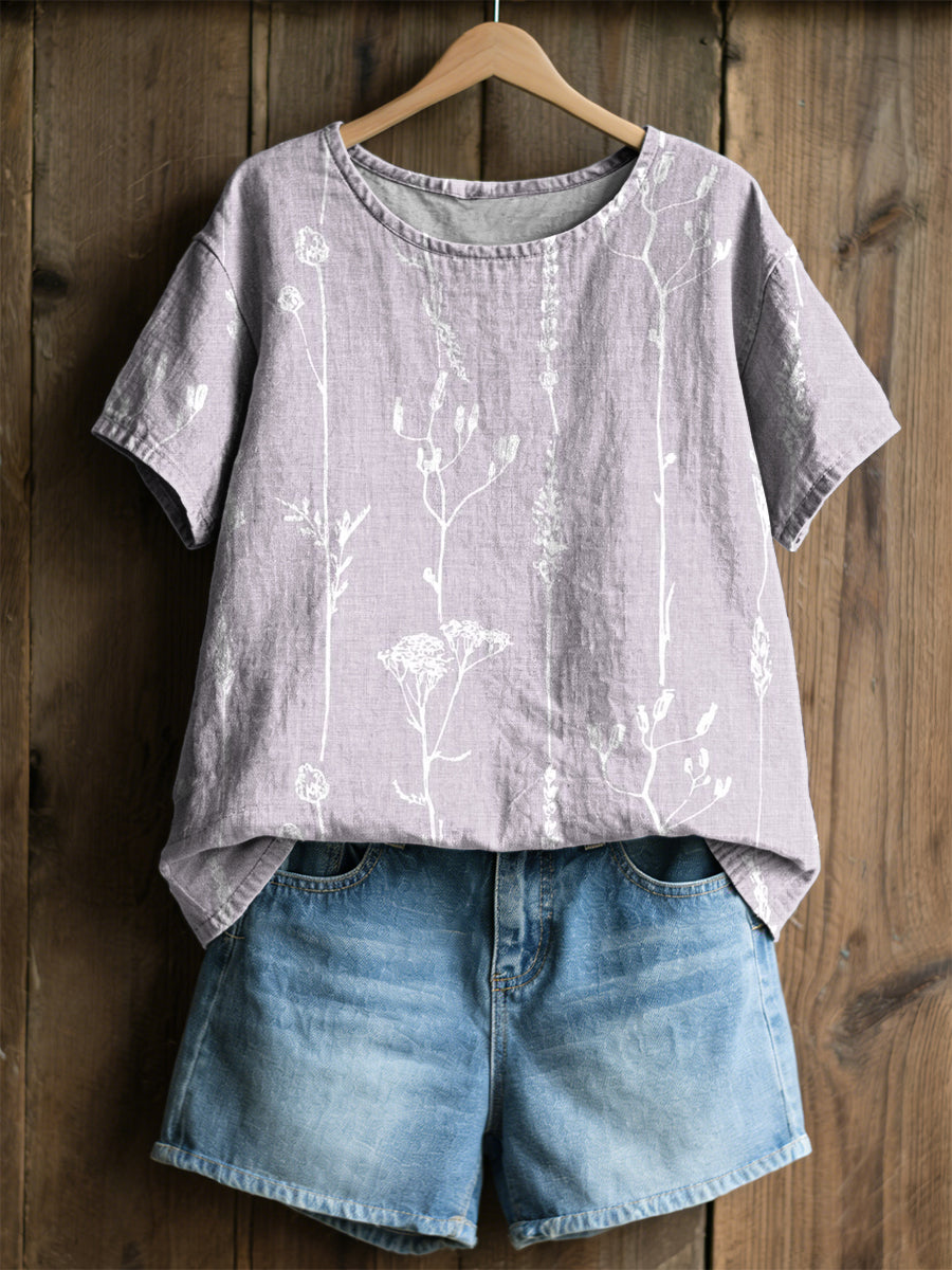 Women's Plants Flowers Print Casual T-Shirt