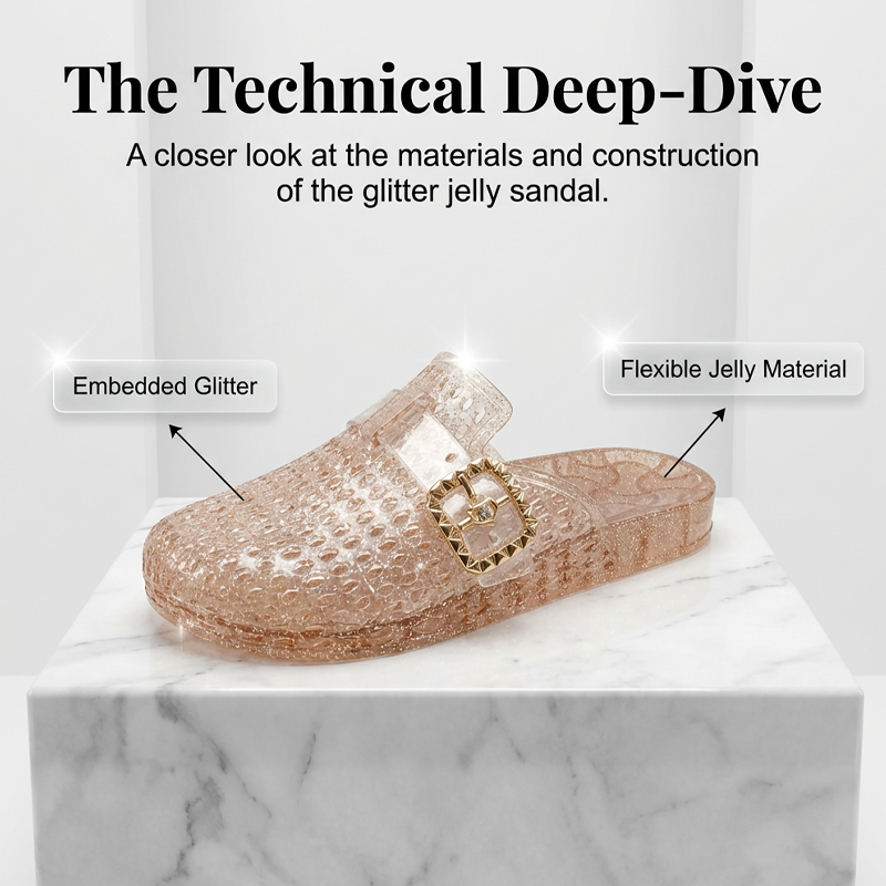 Women's Casual Glitter Slide Sandals