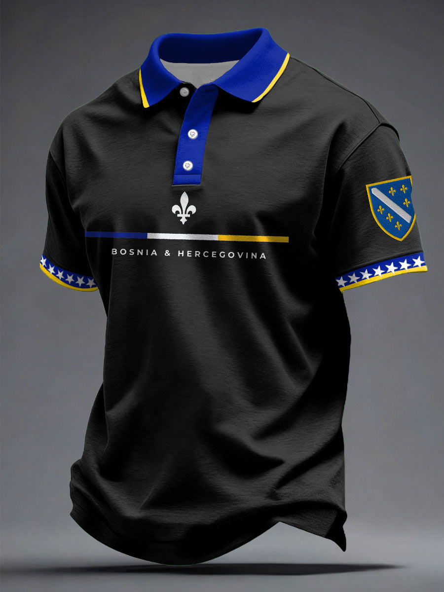Men's Bosnia Football Lover Printed Casual Tops