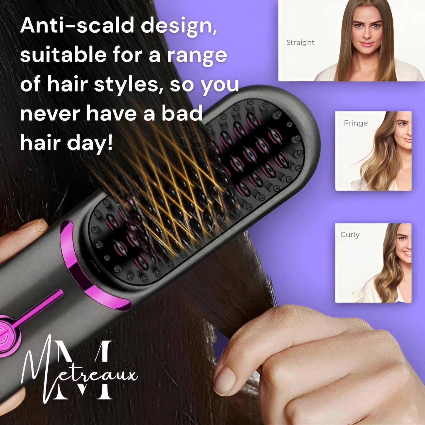 💇‍♀️ 60% OFF NOW! 🔥 Wireless Ceramic Hair Straightening Comb – Fast Heating, Anti-Frizz & Tangle-Free Design ✨