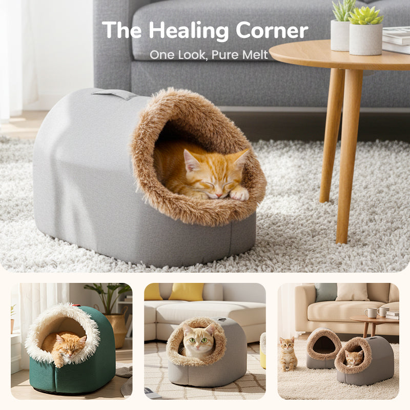 🥳2026 HOT SALE🥳💞50K+ SOLD!💥❄️🛡️ Flash Sale 50% Off! Cozy Pet Cave Bed – Your pet‘s safe haven for winter. Soft, warm & perfect for cuddle-up naps. Peace of mind for caring owners. 🛏️❤️