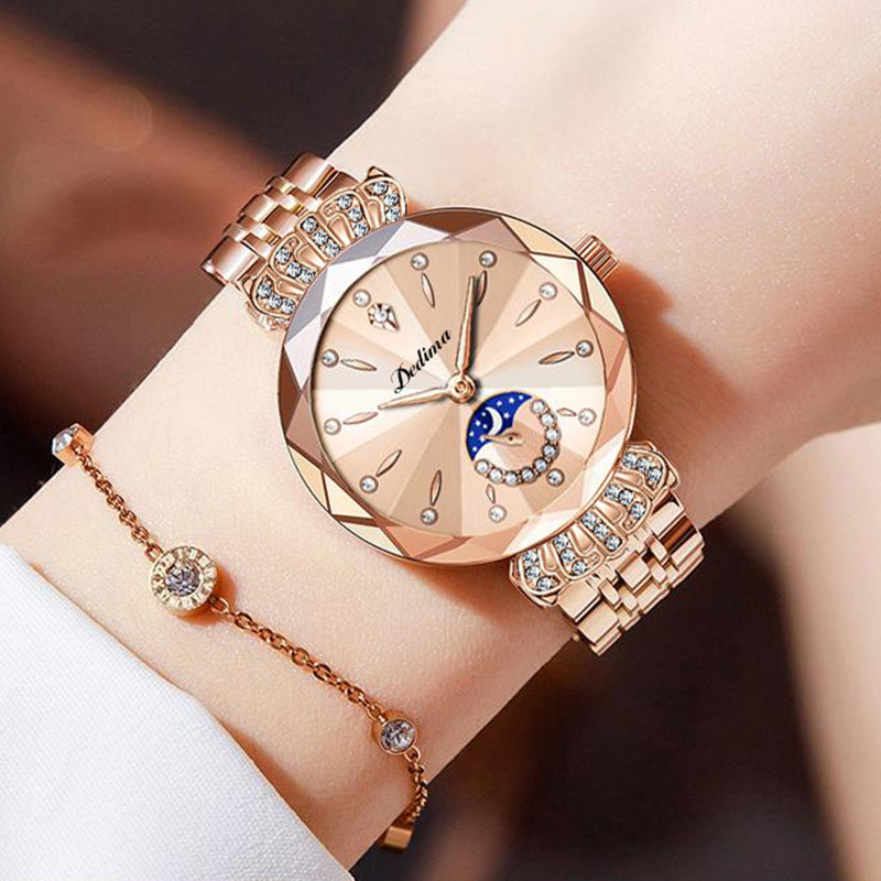 ⏳Time-Limited Special⏰Fashionable Diamond Moon Star Watch for Women🌟