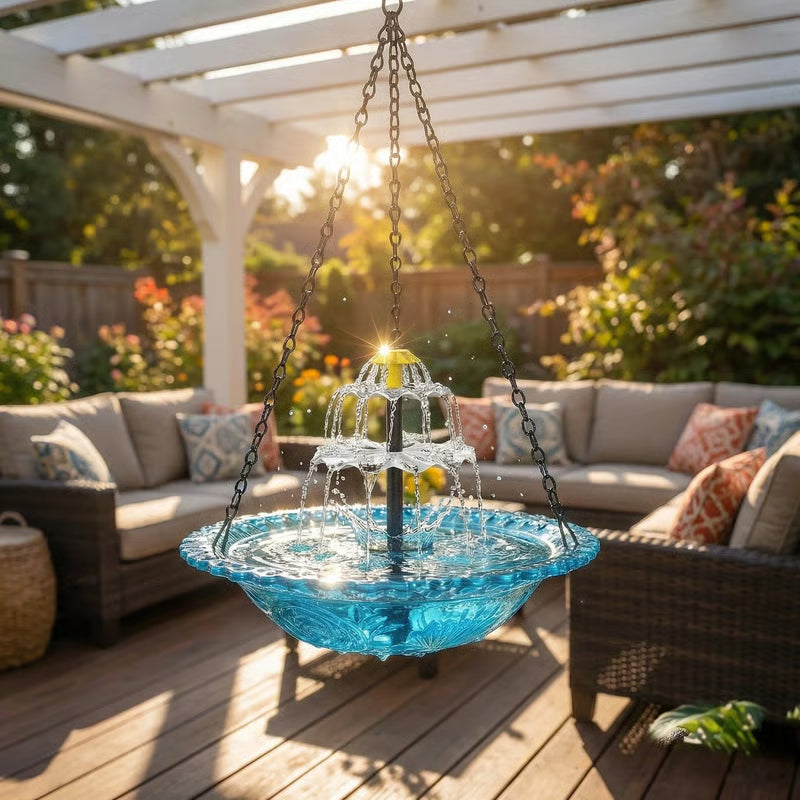 🐦2026 NEW ARRIVALS - 50% OFF🔥💐Solar Cascade Hanging Bird Bath Fountain