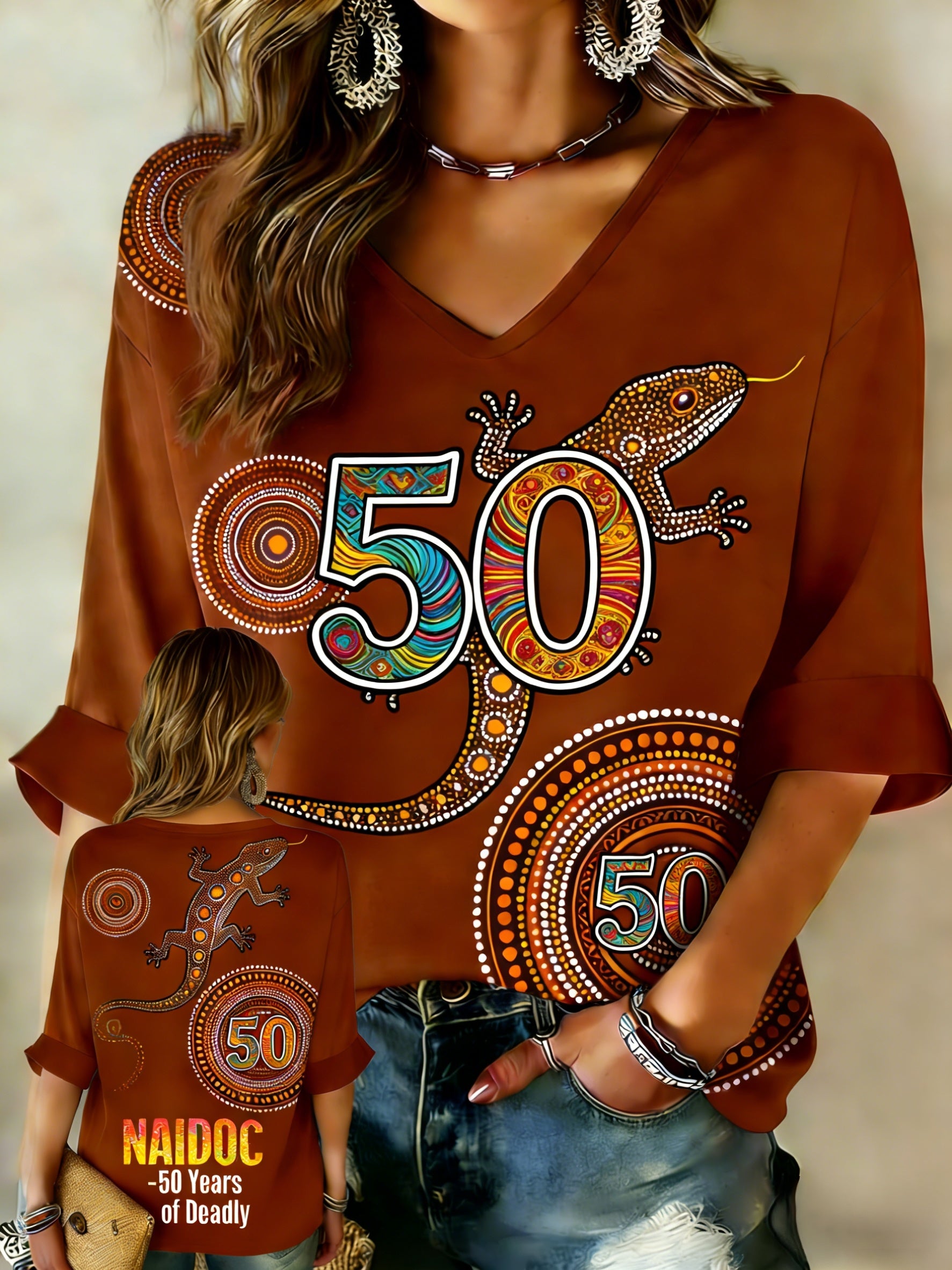 Women's AU Aboriginal Art NAIDOC Week Printed Top