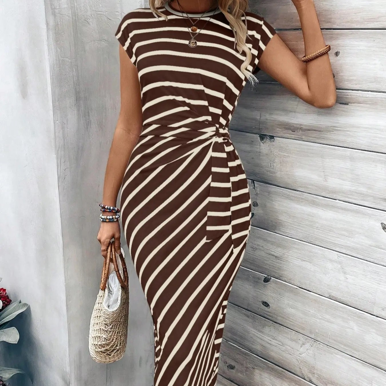 🎁New arrival 55% OFF💥Women's Leopard Print Knot Bodycon Elegant Dress