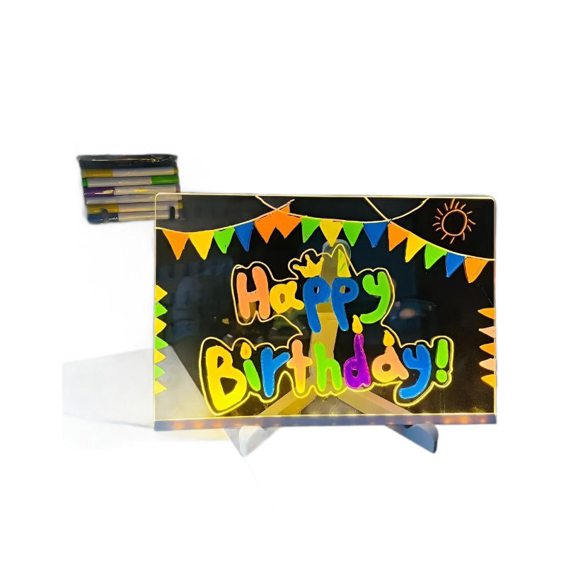 🎨 50% OFF! ✨ LIGHT-UP DRAWING BOARD - Reusable Glow-in-the-Dark Surface, Adjustable Stand for Kids' Art and Writing, Battery Powered with Stylus Included 🖍️💡