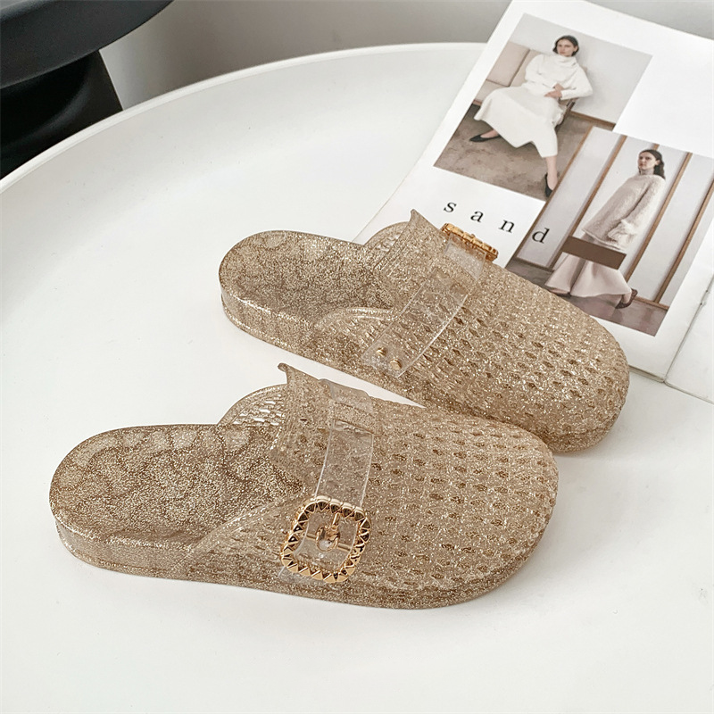 Women's Casual Glitter Slide Sandals