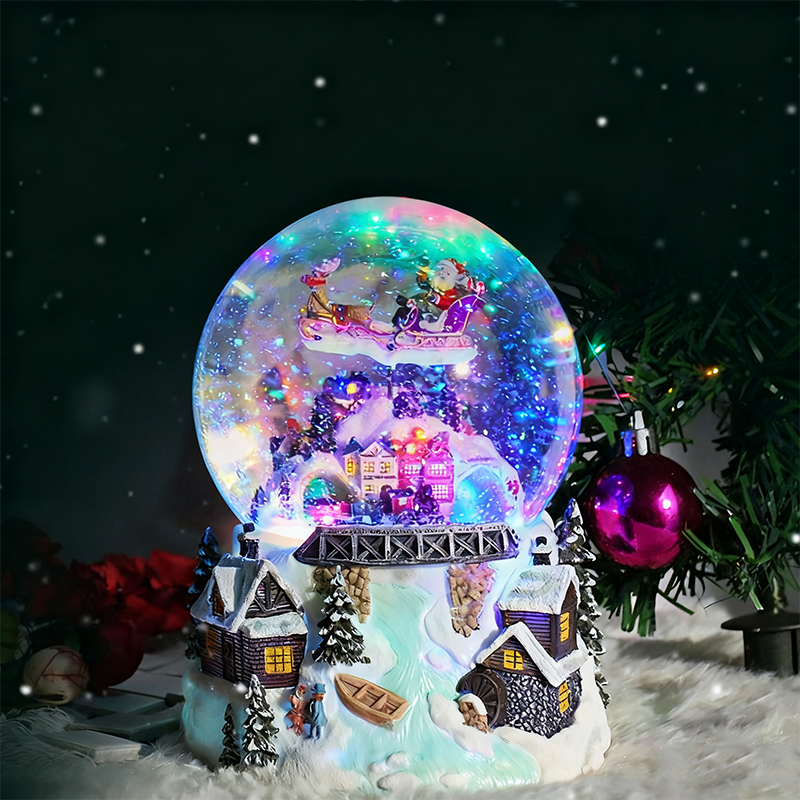 🎅 Illuminated Musical Rotating Christmas Snow Globe