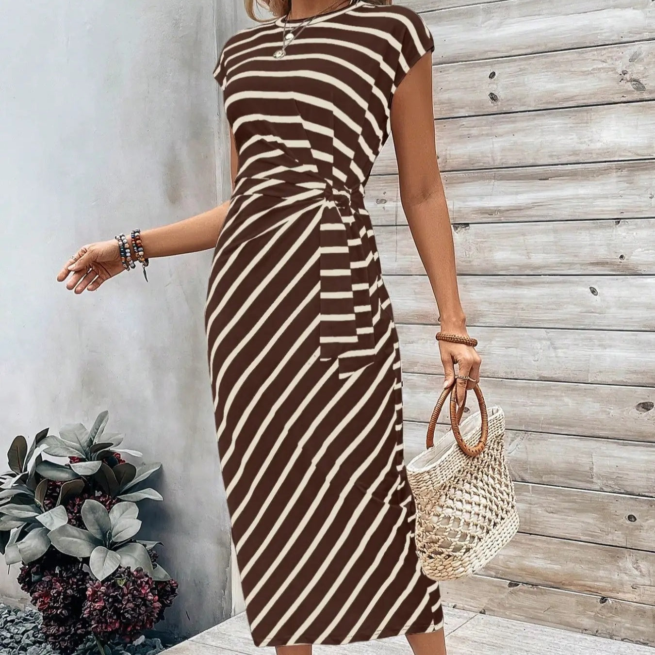 🎁New arrival 55% OFF💥Women's Leopard Print Knot Bodycon Elegant Dress