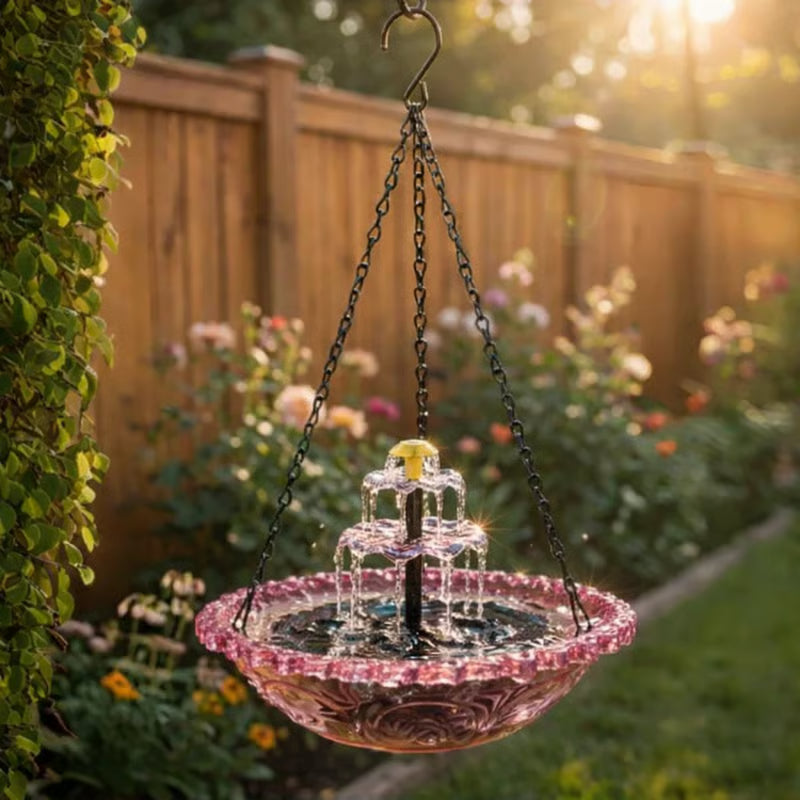 🐦2026 NEW ARRIVALS - 50% OFF🔥💐Solar Cascade Hanging Bird Bath Fountain