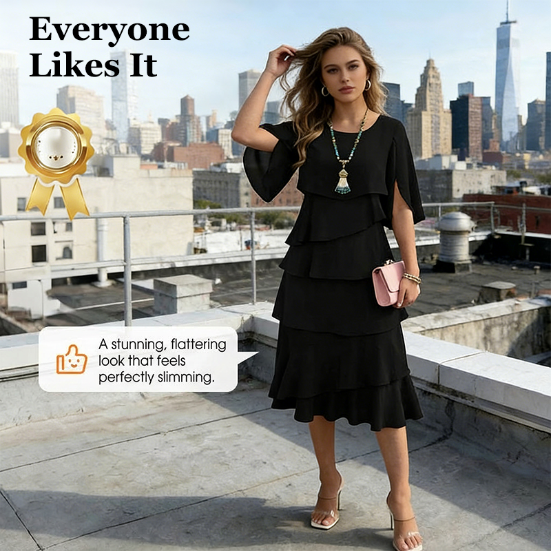 Elegant Tiered Ruffle Sleeve Dress💃✨Effortlessly Unleash Your Charm