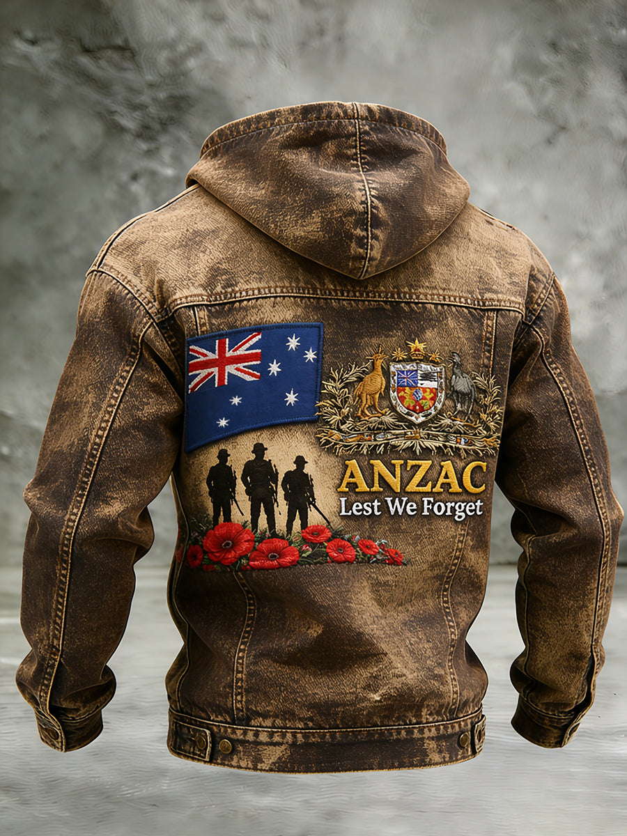 Retro Australian Art Print Casual Hoodie Jacket
