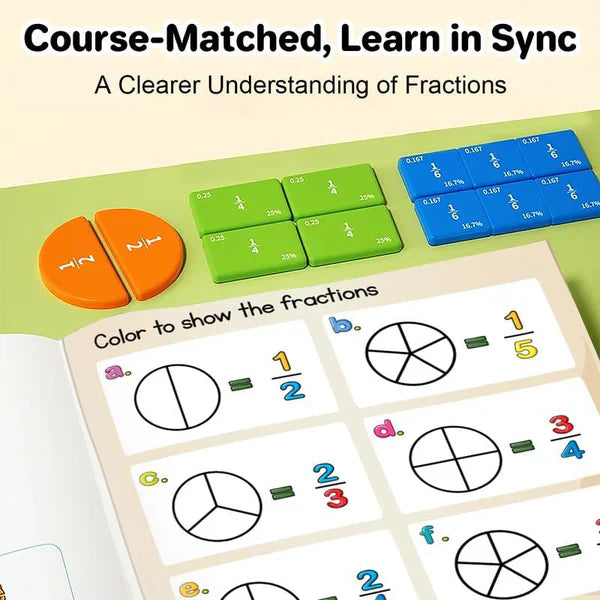 💎 50% OFF! 💎 Magnetic Fraction Demonstration Book – Reusable Montessori Teaching Tool for Visual, Hands-On Math Learning 🧮📚