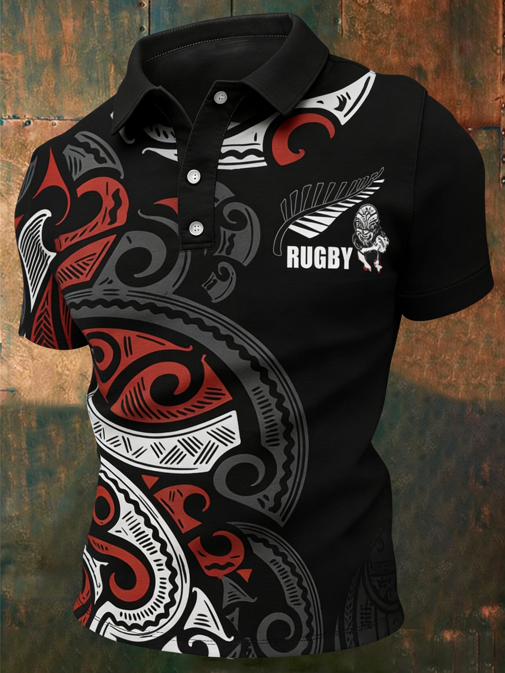 Men's Maori Art NZ Printed Casual Tops
