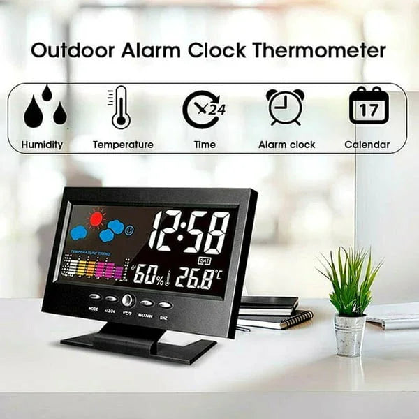 🔥Limitied Time 50% OFF🔥Digital LED Temperature Humidity Monitor Weather Forecast LED Table Alarm Clock