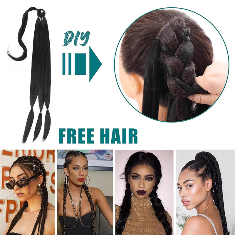 Lightweight Long Braided Ponytail Extension for Women