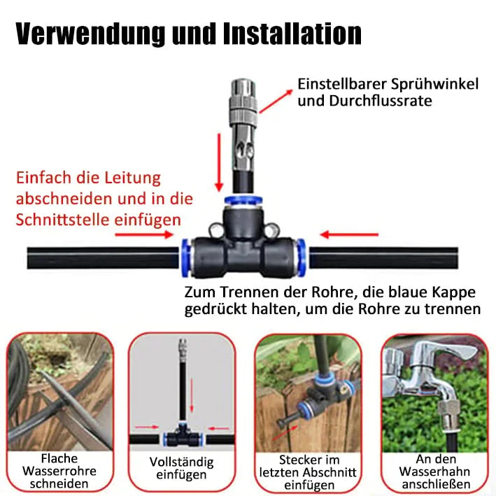 🌱Automatic 360° curved garden irrigation syste