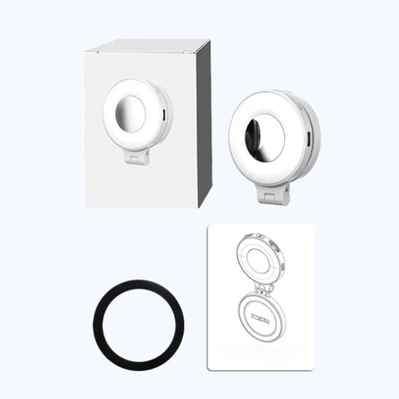 3-in-1 Magnetic Phone Light With Built-in Mirror