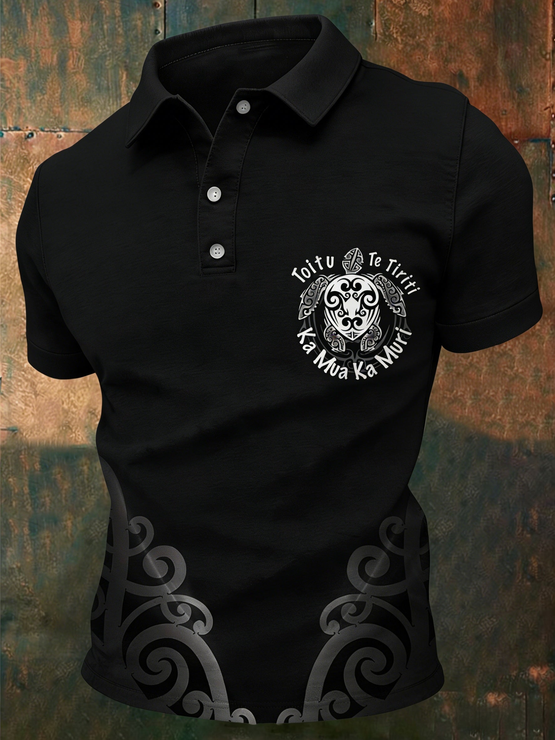 Men's Maori Art NZ Printed Casual Tops