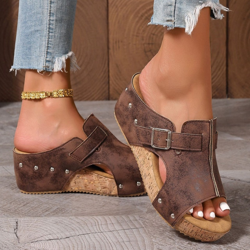 Women's Fashion Peep Toe Wedge Platform Sandals