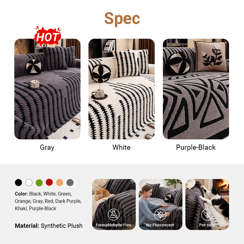 🛋️ Christmas Early Bird Special Offer 💖Soft Plush Non-Slip Couch Cover🍂