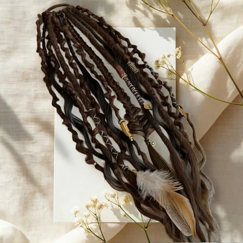 💁🏽‍♀️✨Bohemian Textured Ponytail | Instant Dreadlock Hair Extension | Easy Clip-In for Festivals & Nights Out