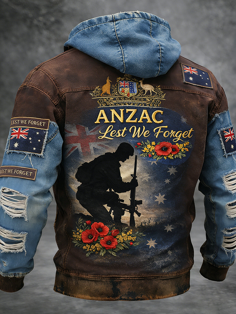 Retro Australian Art Print Casual Hoodie Jacket