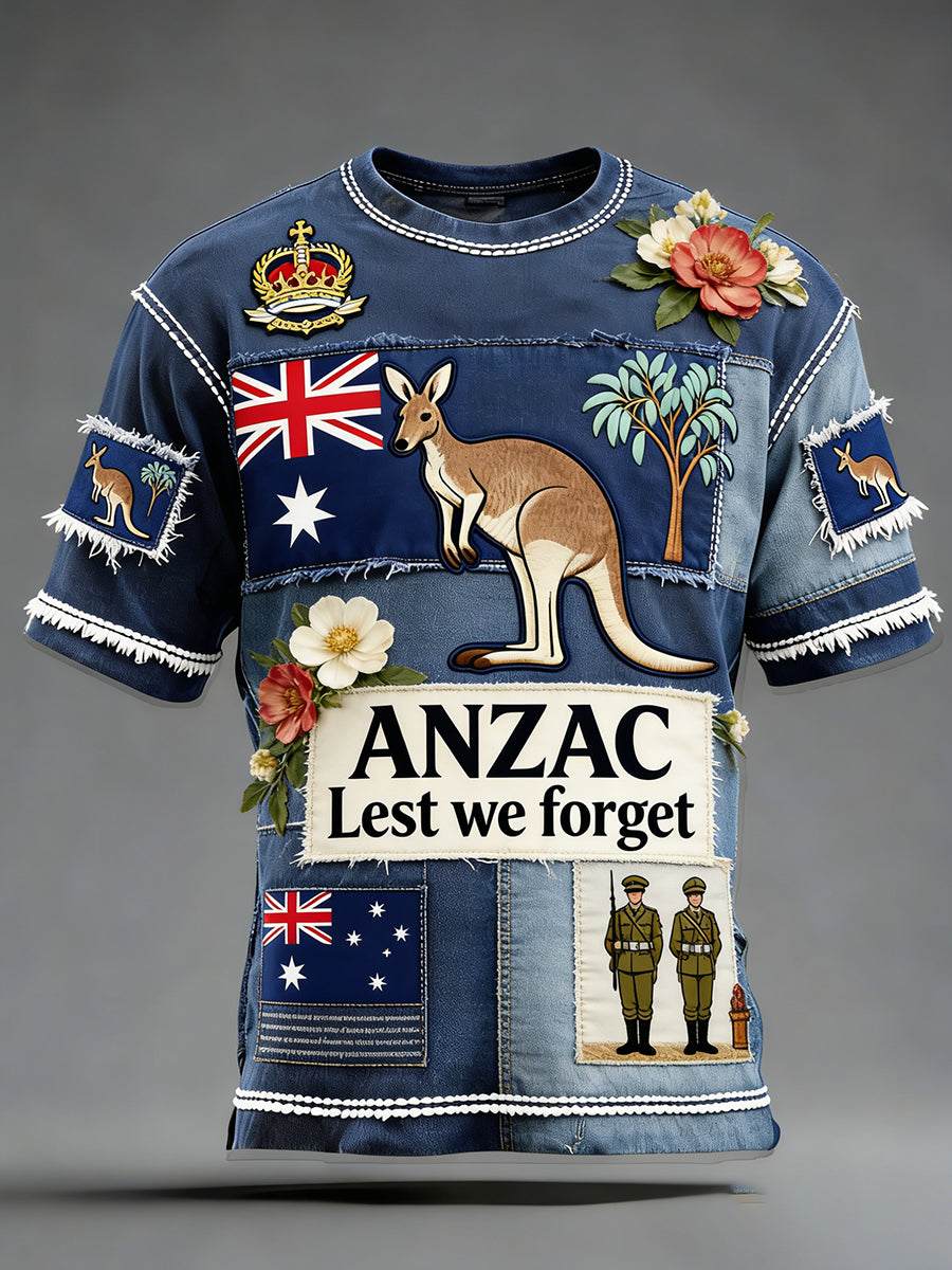 Retro Australian Art Print Casual T-Shirt