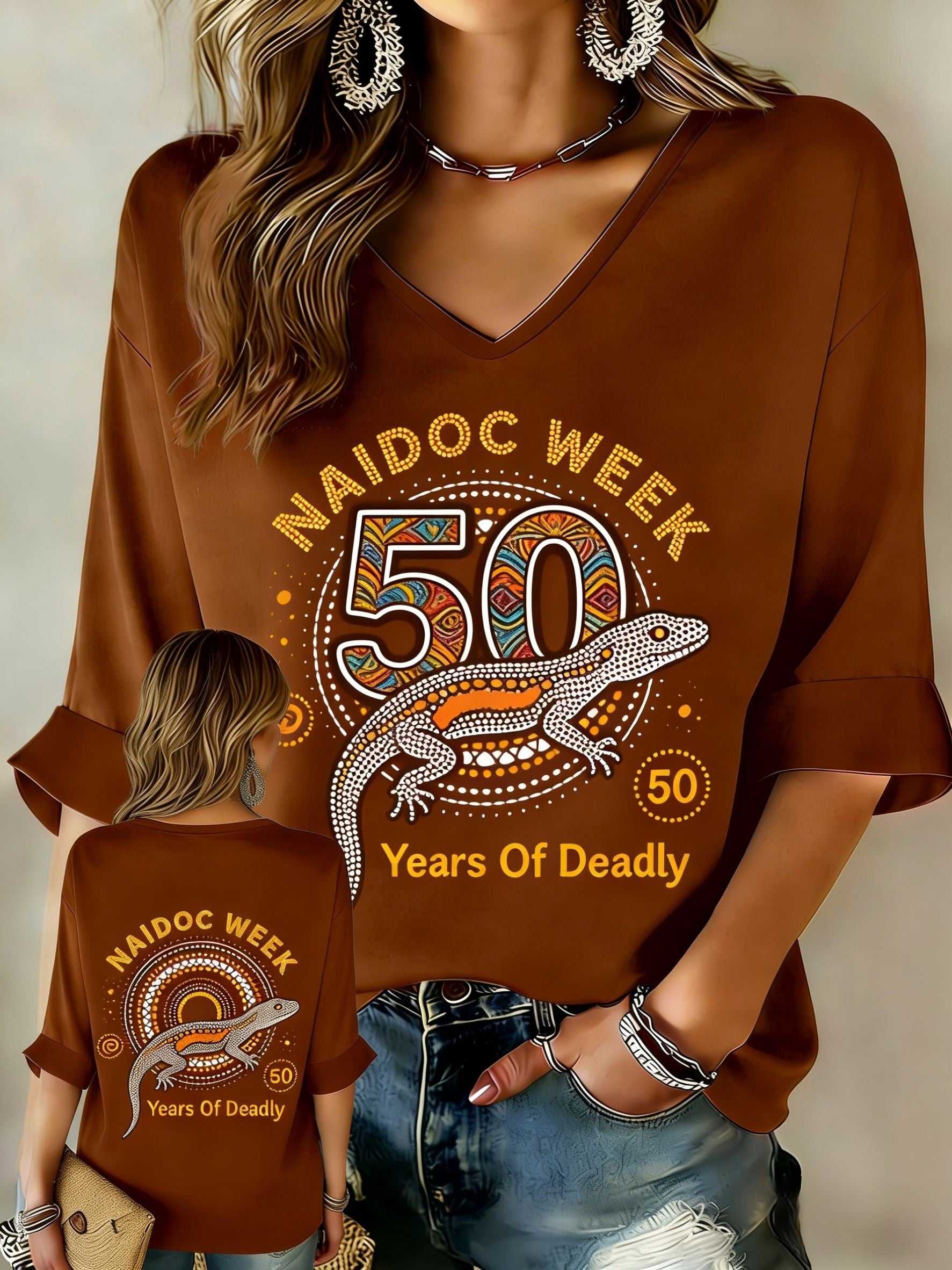 Women's AU Aboriginal Art NAIDOC Week Printed Top