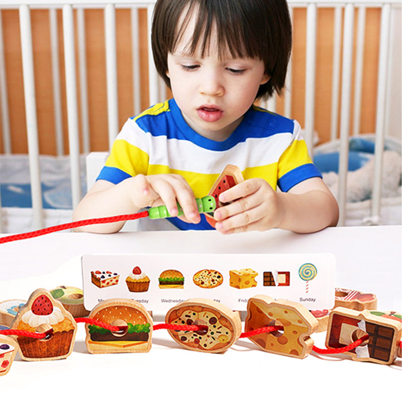 Wooden Greedy Caterpillar Rope Toy for 3+ Year Old