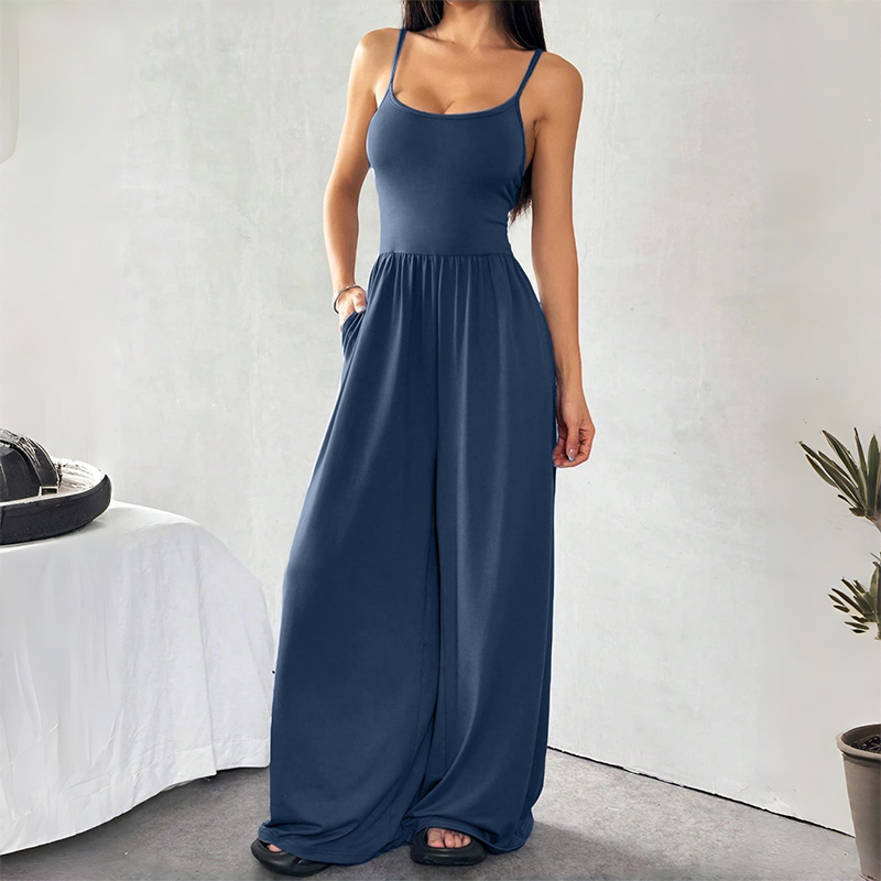 Spaghetti Strap Wide-Leg Jumpsuit with Pockets 🌸 Effortlessly Chic In One Step! 🌸