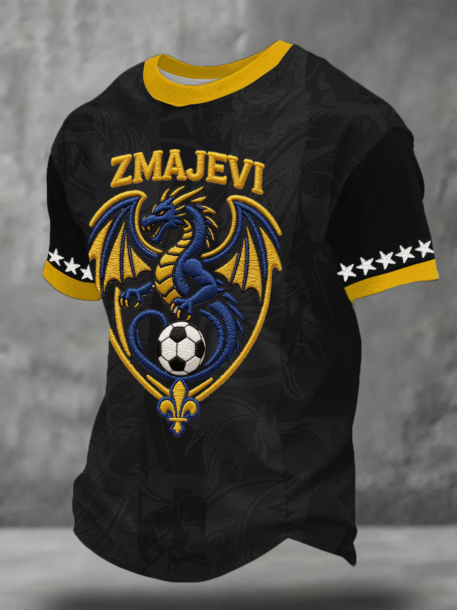 Men's Bosnia ZMAJEVI Football Lover Printed T-shirt