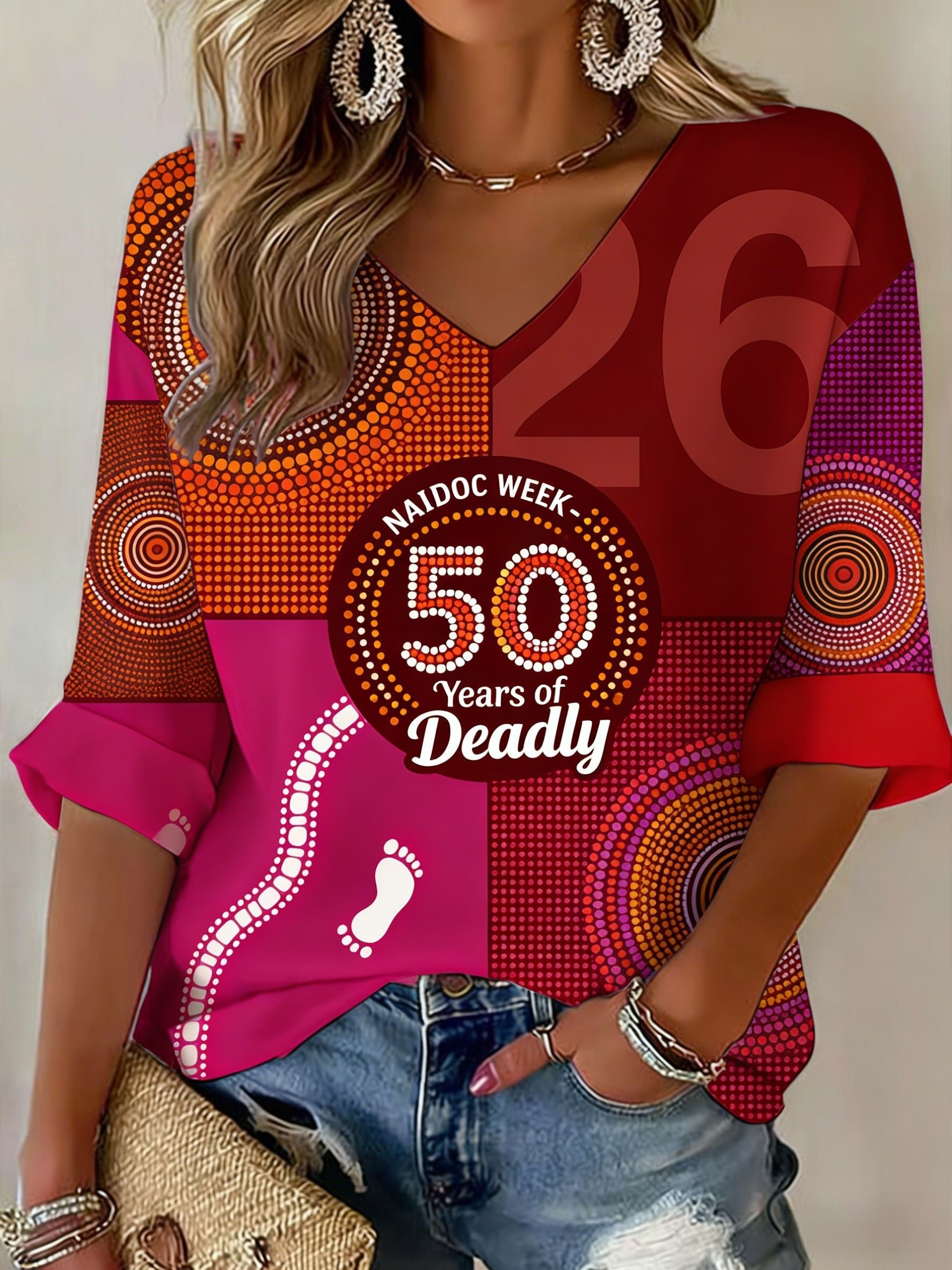 Women's AU Aboriginal Art NAIDOC Week Printed Top
