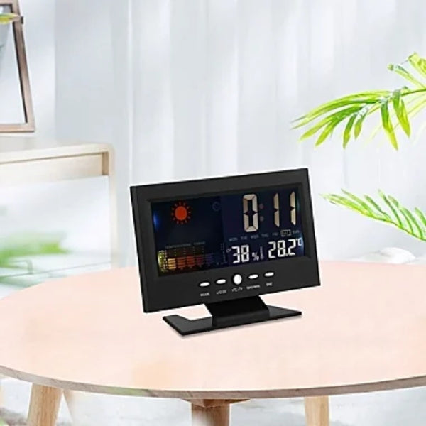 🌡️ ✨ Digital LED Weather Station - Temperature & Humidity Monitor with Forecast Display & Table Alarm Clock 📊⏰