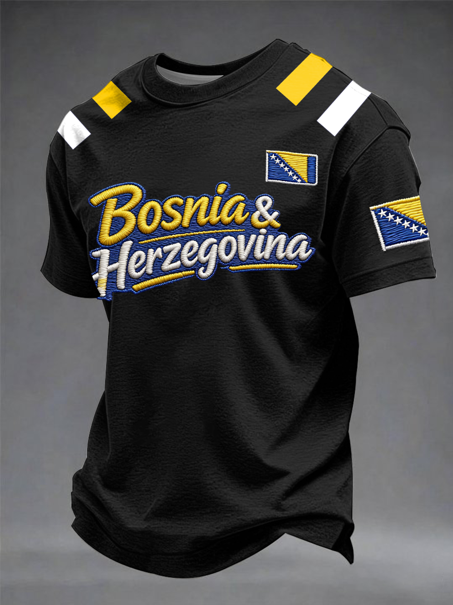 Men's Bosnia ZMAJEVI Football Lover Printed short sleeves t-shirt