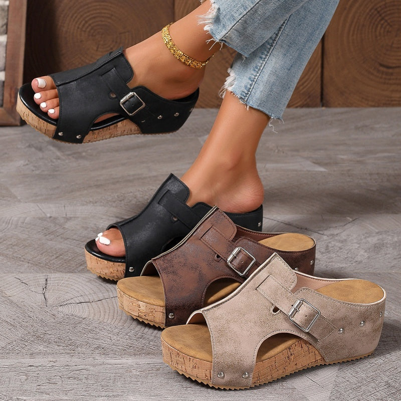 Women's Fashion Peep Toe Wedge Platform Sandals