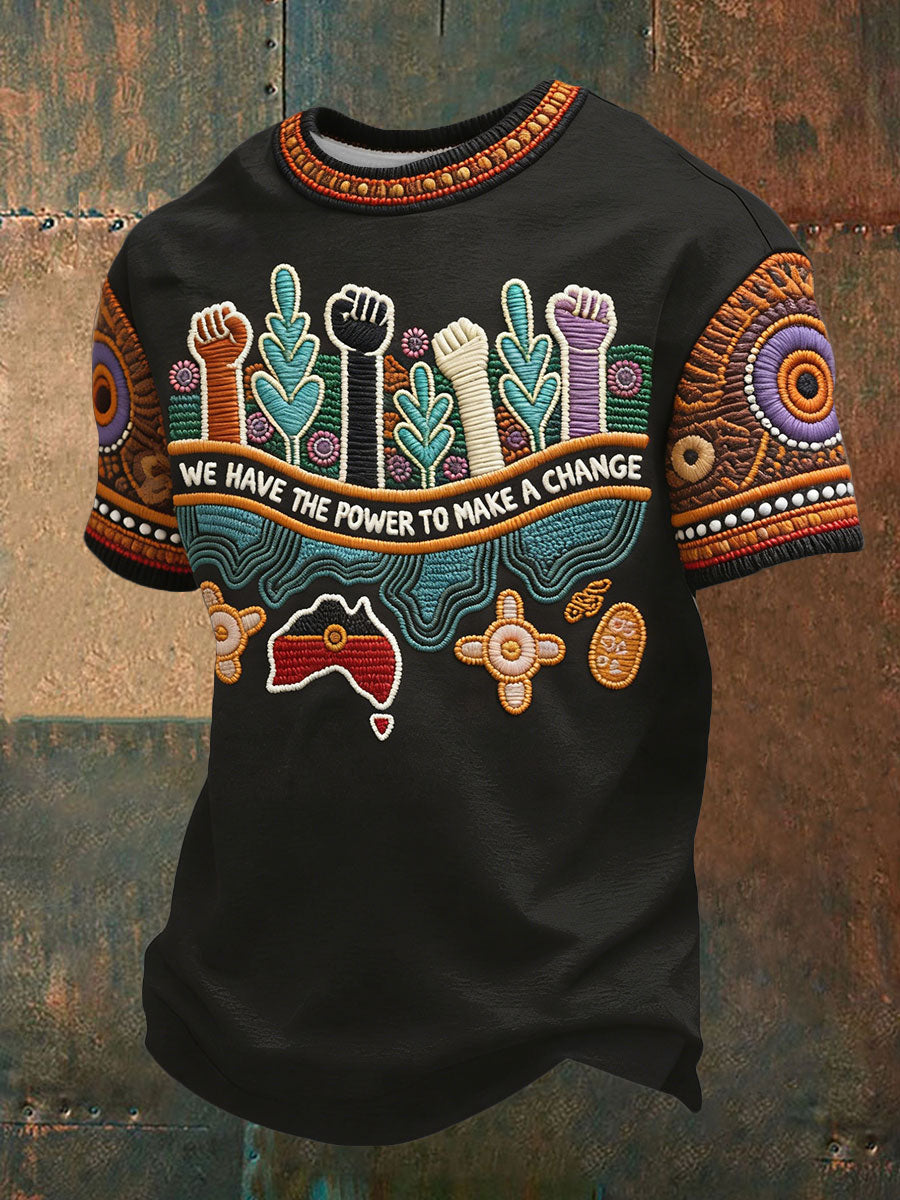 Men's AU Aboriginal Art NAIDOC Week 50 Years of Deadly Printed T-shirt
