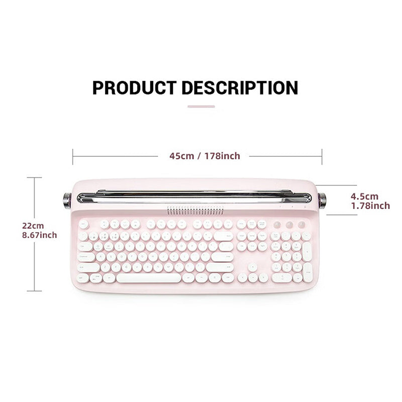 ACGAM ACTTO B503 Typewriter Retro Bluetooth Membrane Keyboard