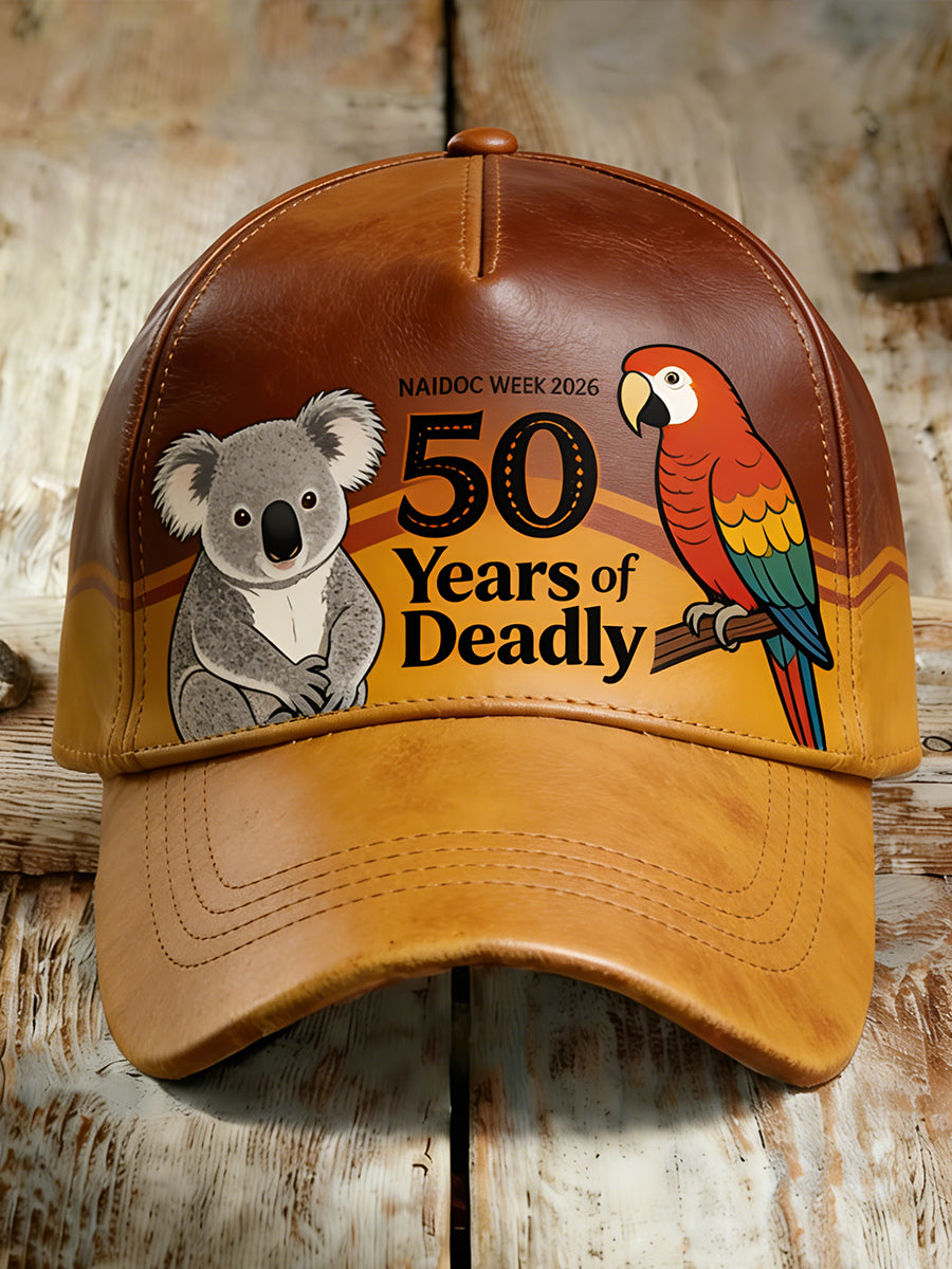 Retro Australian-Style Art Print Casual Hat