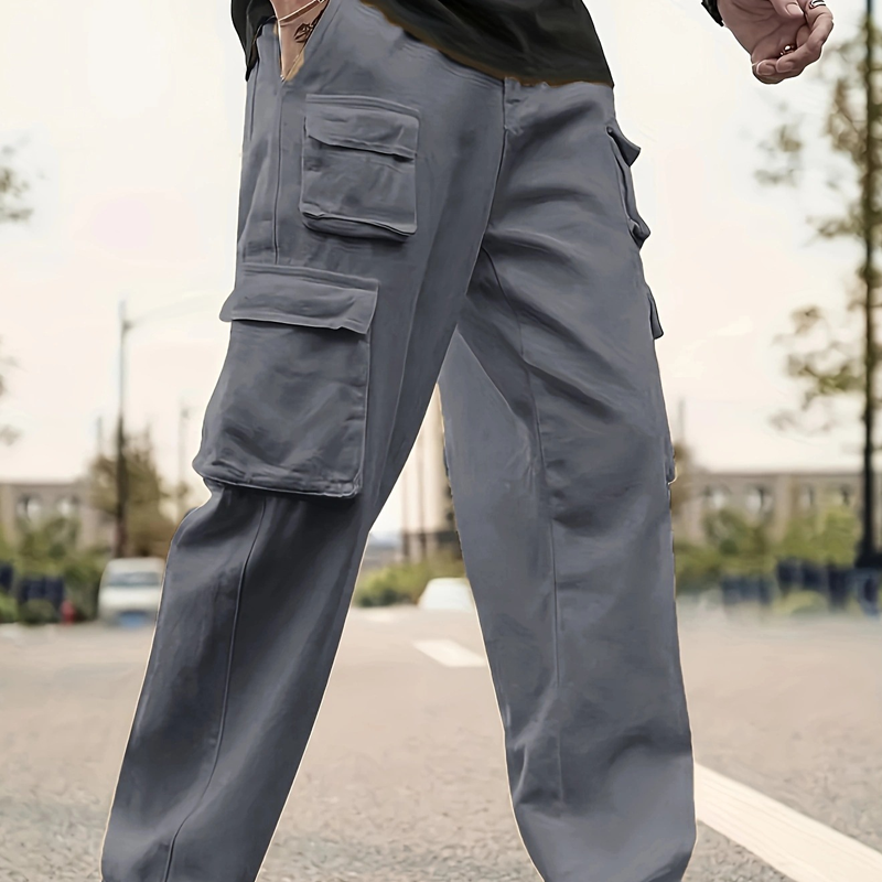 Men's Multi-Pocket Straight-Leg Cargo Pants