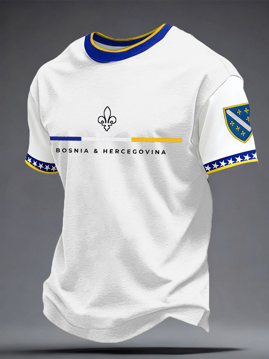 Men's Bosnia ZMAJEVI Football Lover Printed T-shirt