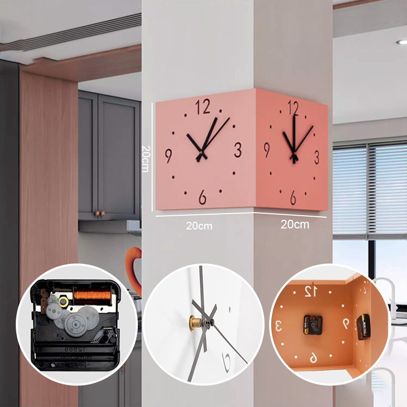 Automatic Induction 3D Double-Sided Corner Wall Clock