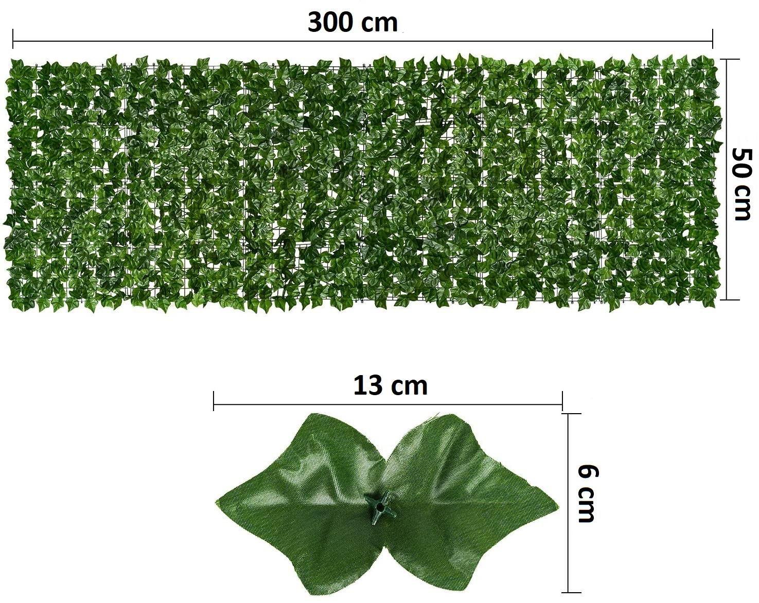 Fence with Artificial Leaves (Decorative fence 3 m long)