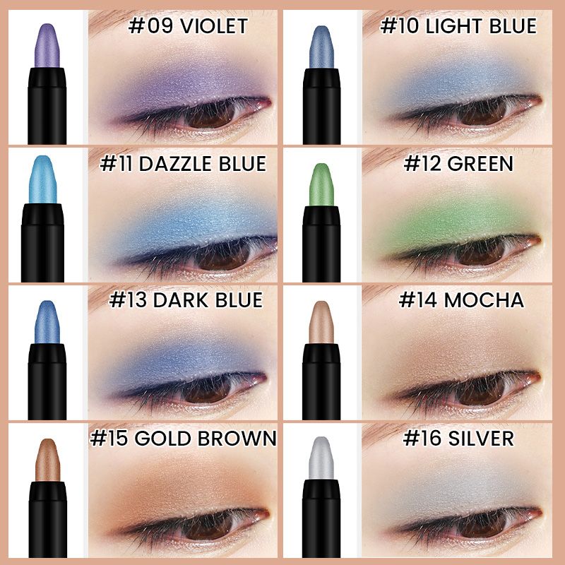 15 barev zvýraznění oční stíny Pen Voděodolný třpytky oční stíny Eyeliner Pen