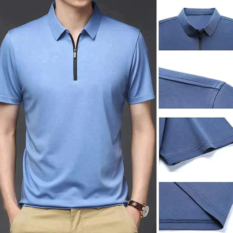 Fashion Men's Ice Silk Short Sleeve Shirt