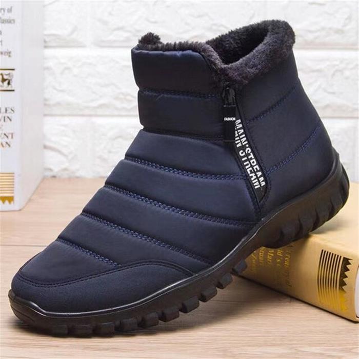 Bottines de neige zippées en coton chaud imperméable pour hommes