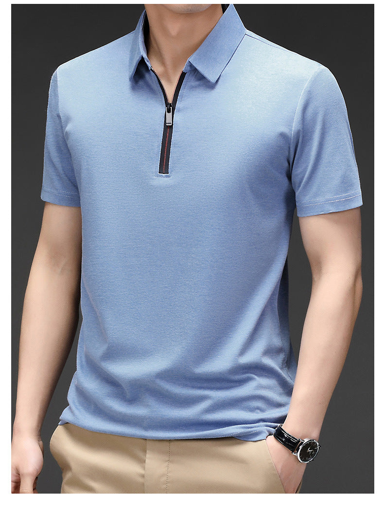 Fashion Men's Ice Silk Short Sleeve Shirt