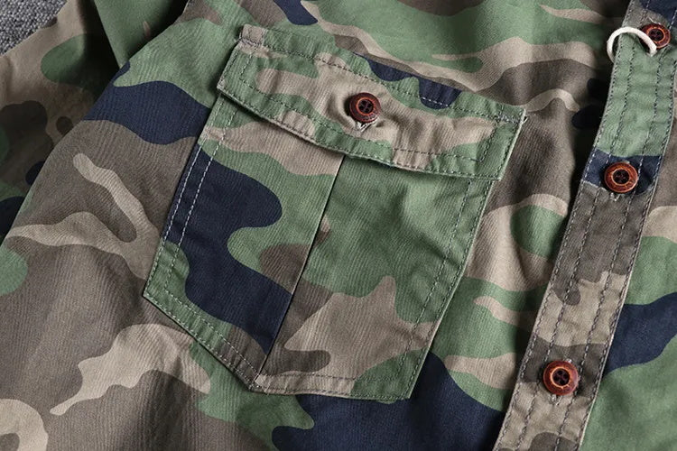 Chemises de cargo camouflage pour hommes