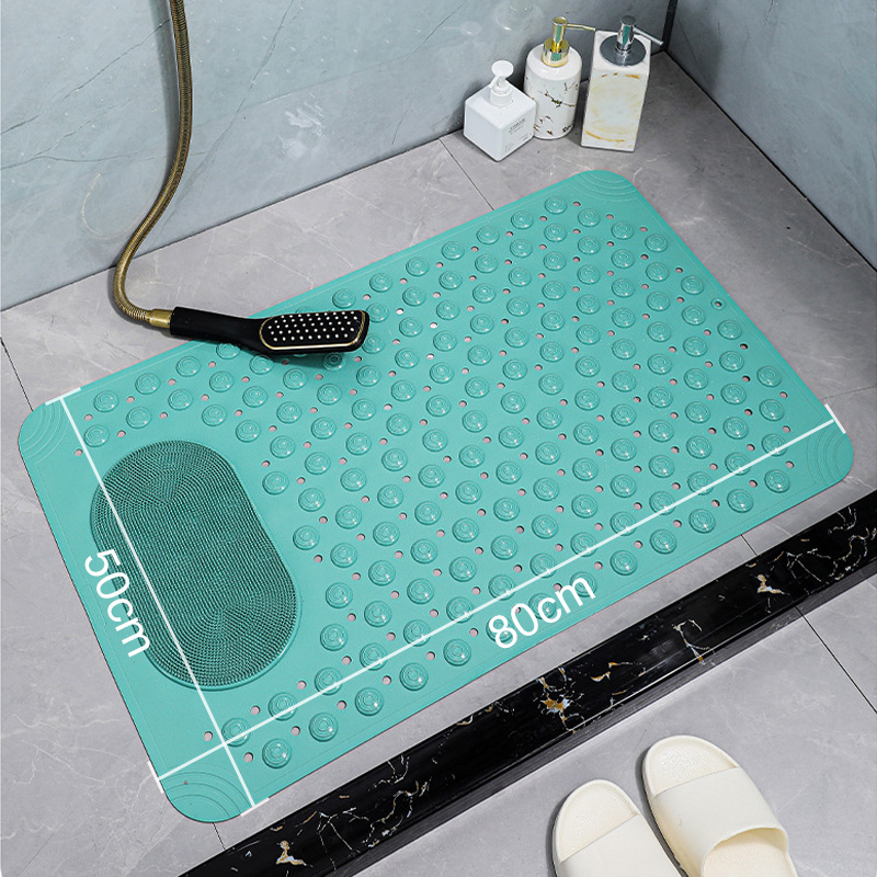 Bathroom Non Slip Massage Mat with Suction Cups and Drain Holes